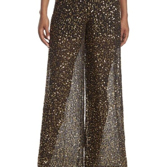 FRENCH Connection Aida Sequined Wide-Leg Pants - Picture 2 of 5